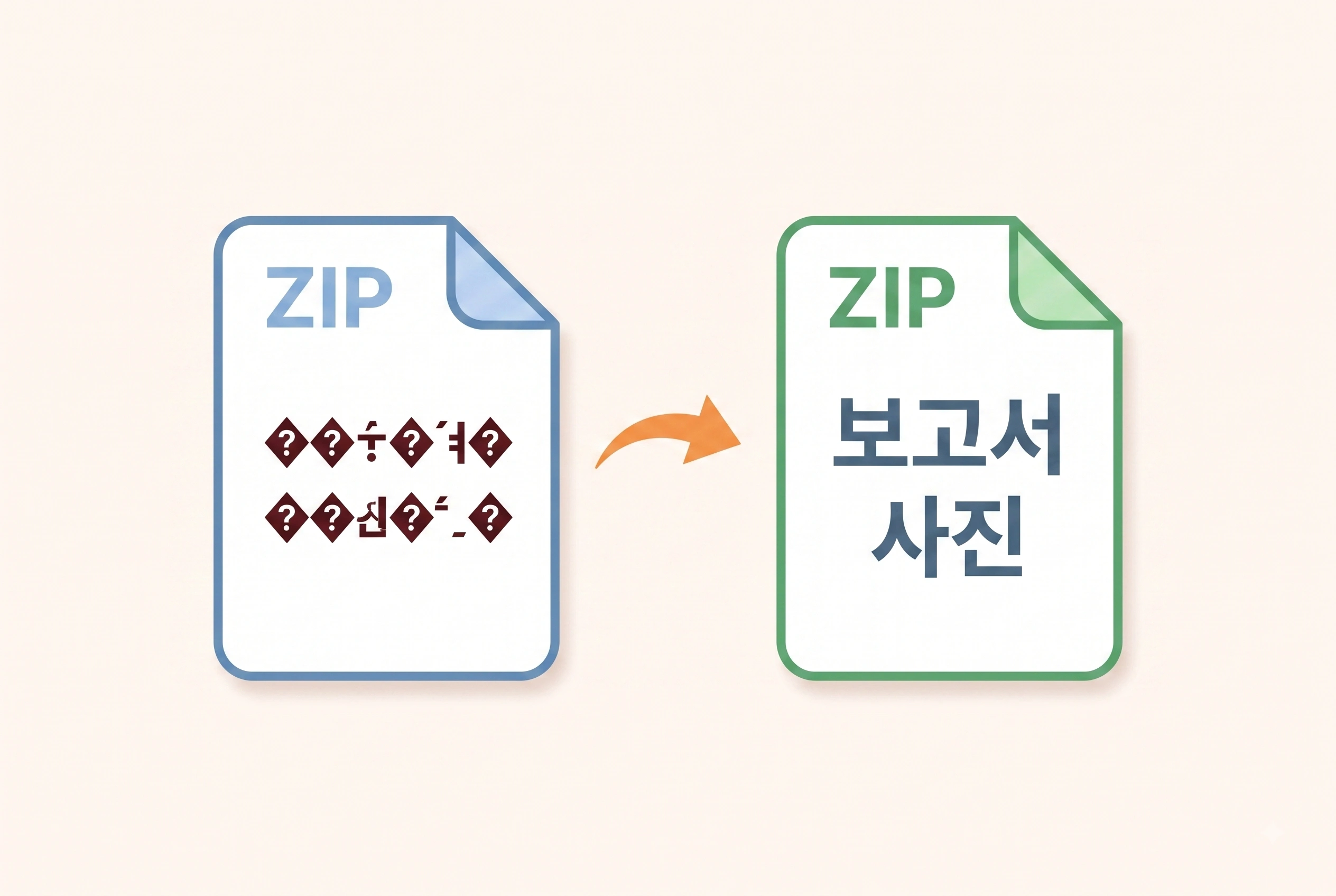 압축파일 한글 깨짐 복구 아이콘